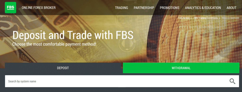 FBS Deposits and Withdrawals 