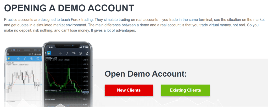 JustMarkets Account Types and Features Demo Account 
