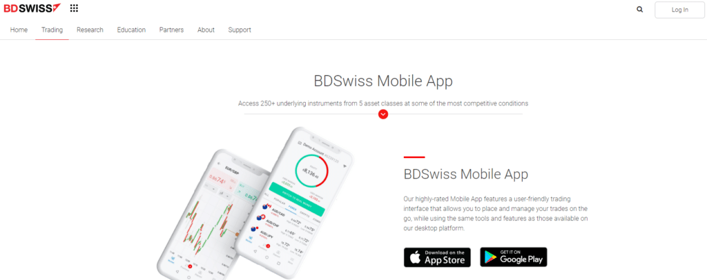 Trading platforms - BDSwiss Mobile 