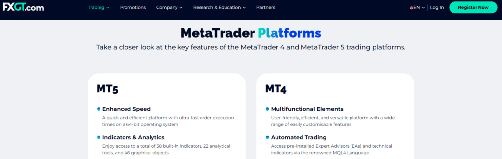 FXGT.com Trading Platforms and Software 