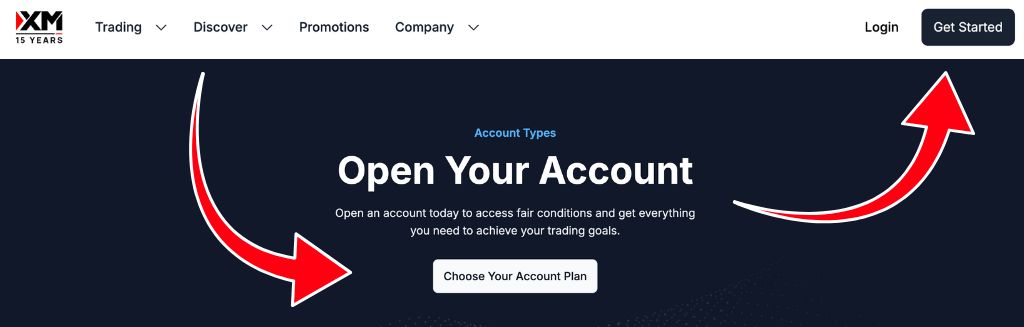 XM Review how to open account step 1