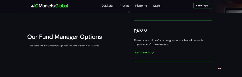 IC Markets PAMM – Percentage Allocation Money Management