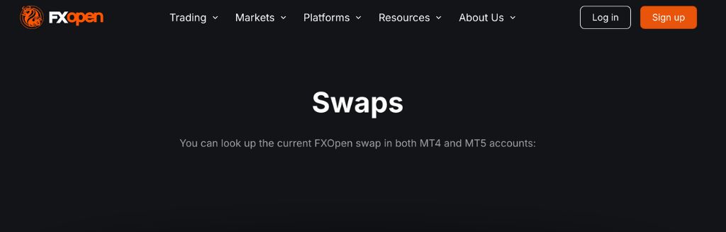 FXOpen Swaps