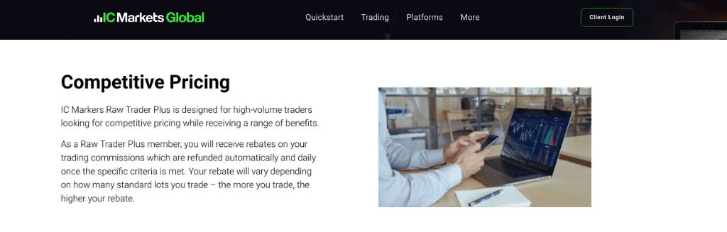 IC Markets Raw Trader Plus Rebates