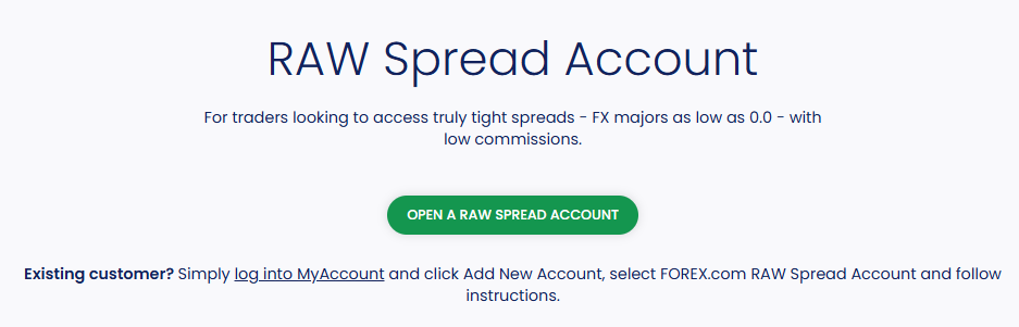 RAW Spread Account