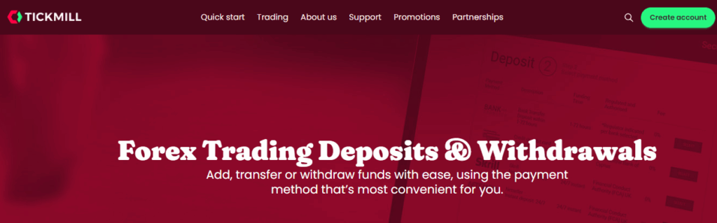 Tickmill Deposits and Withdrawals Guide Tickmill Deposits and Withdrawals Guide